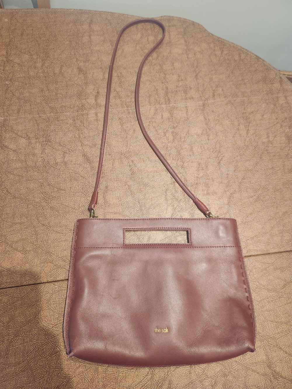 The Sak Burgundy Crossbody Bag with Cutout Handle
